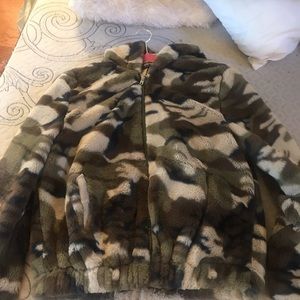 Camo fur jacket